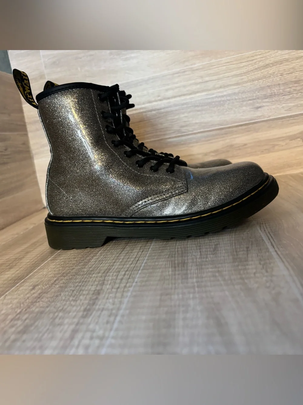 Dr. Martens Air Wair #1460 Glitter J Zip Combat Boots Kids Girl’s